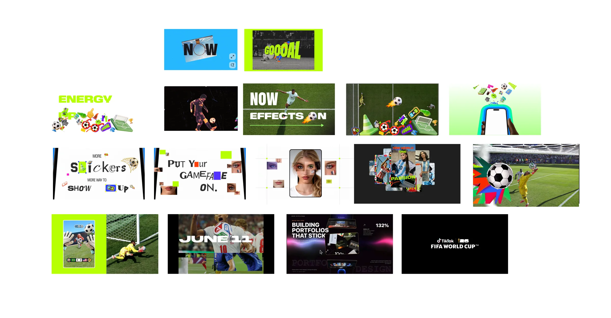 FIFA showcase style frame iteration 01 exploring energetic sports graphics, stickers, gameplay, and kinetic type