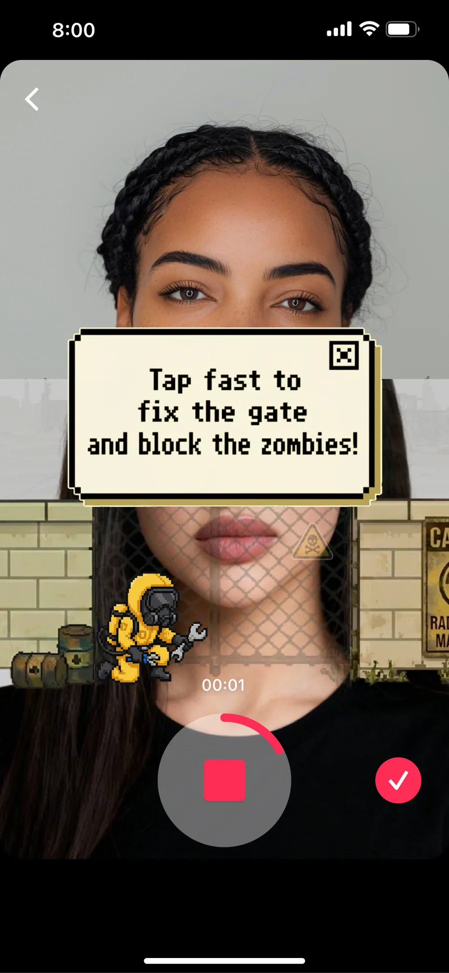 Tap to Escape onboarding screen with a single tap instruction