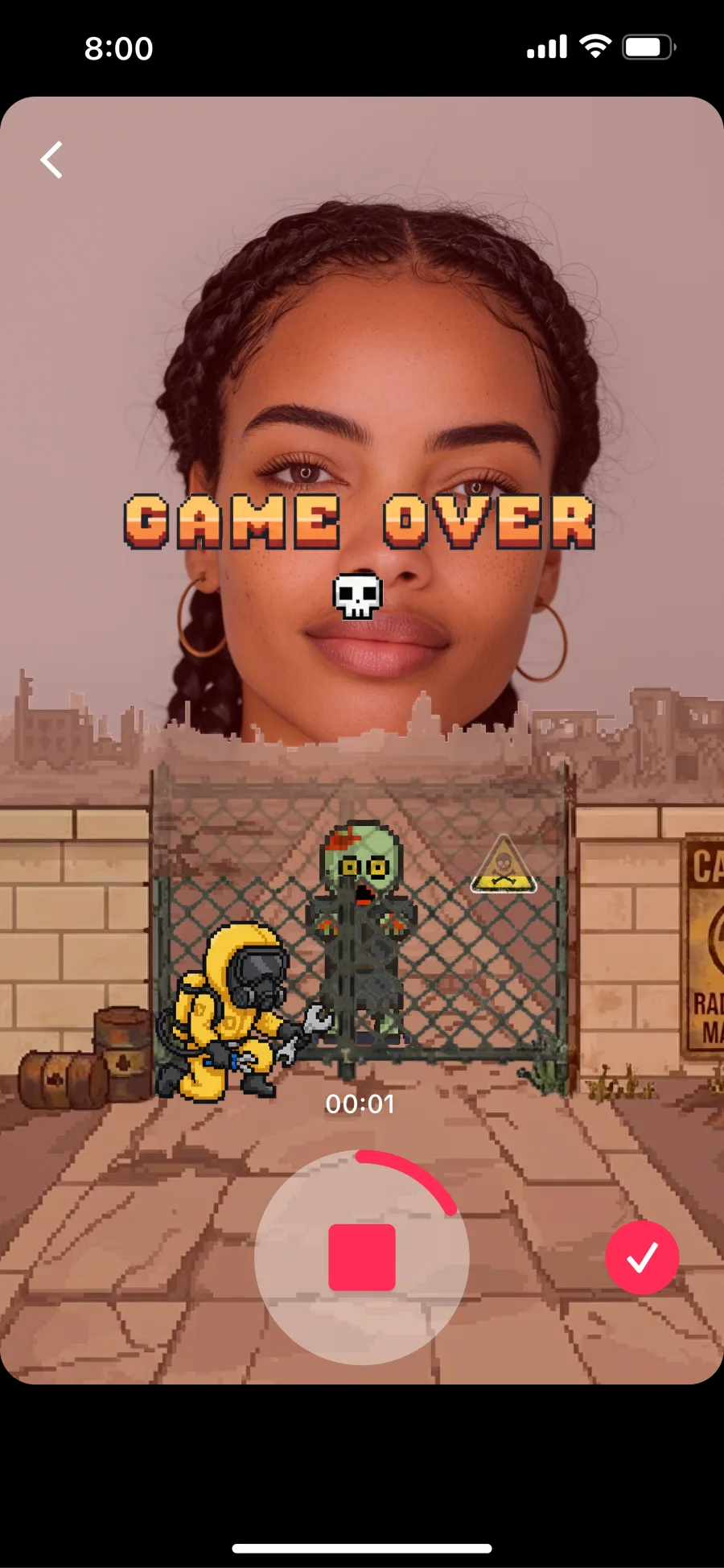 Tap to Escape game over screen with retry action
