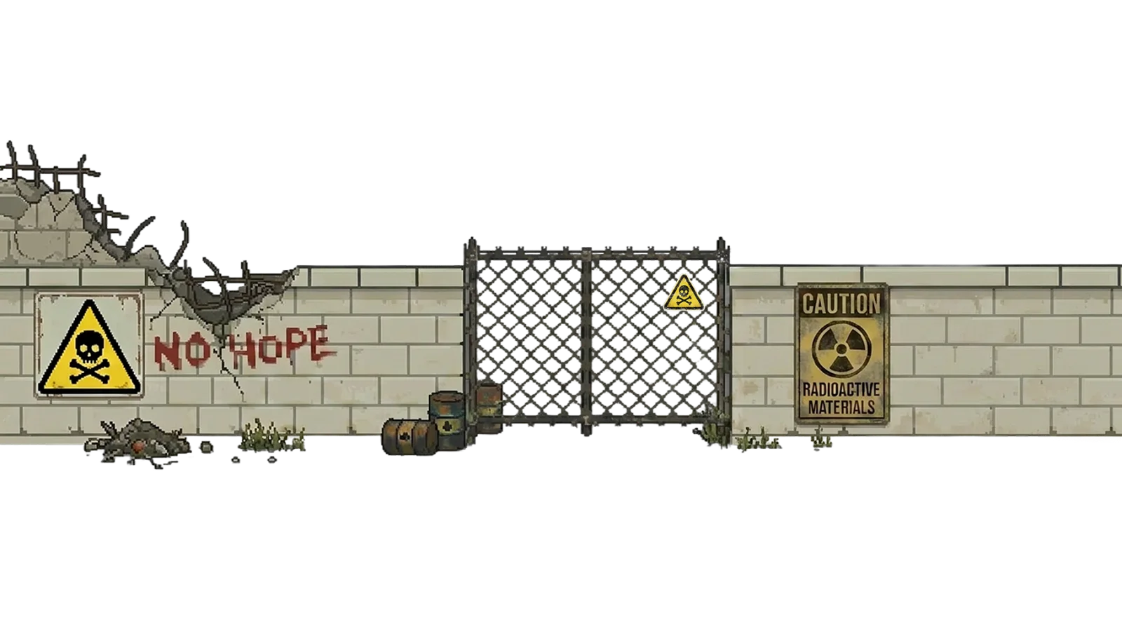Layered wasteland environment for the Tap to Escape template
